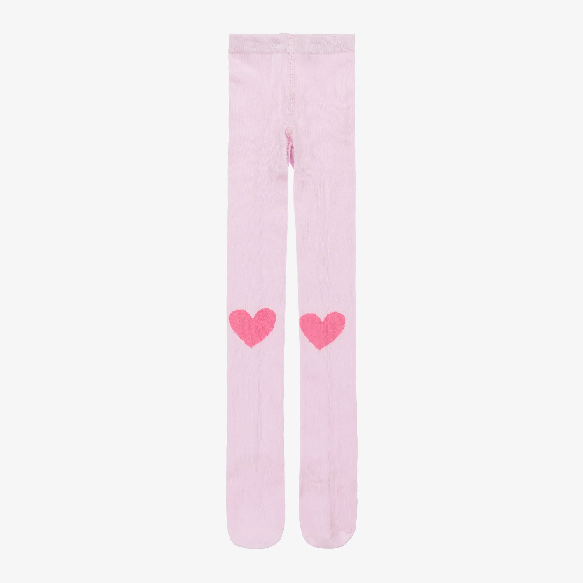 Girls Pink Cotton Heart Tights