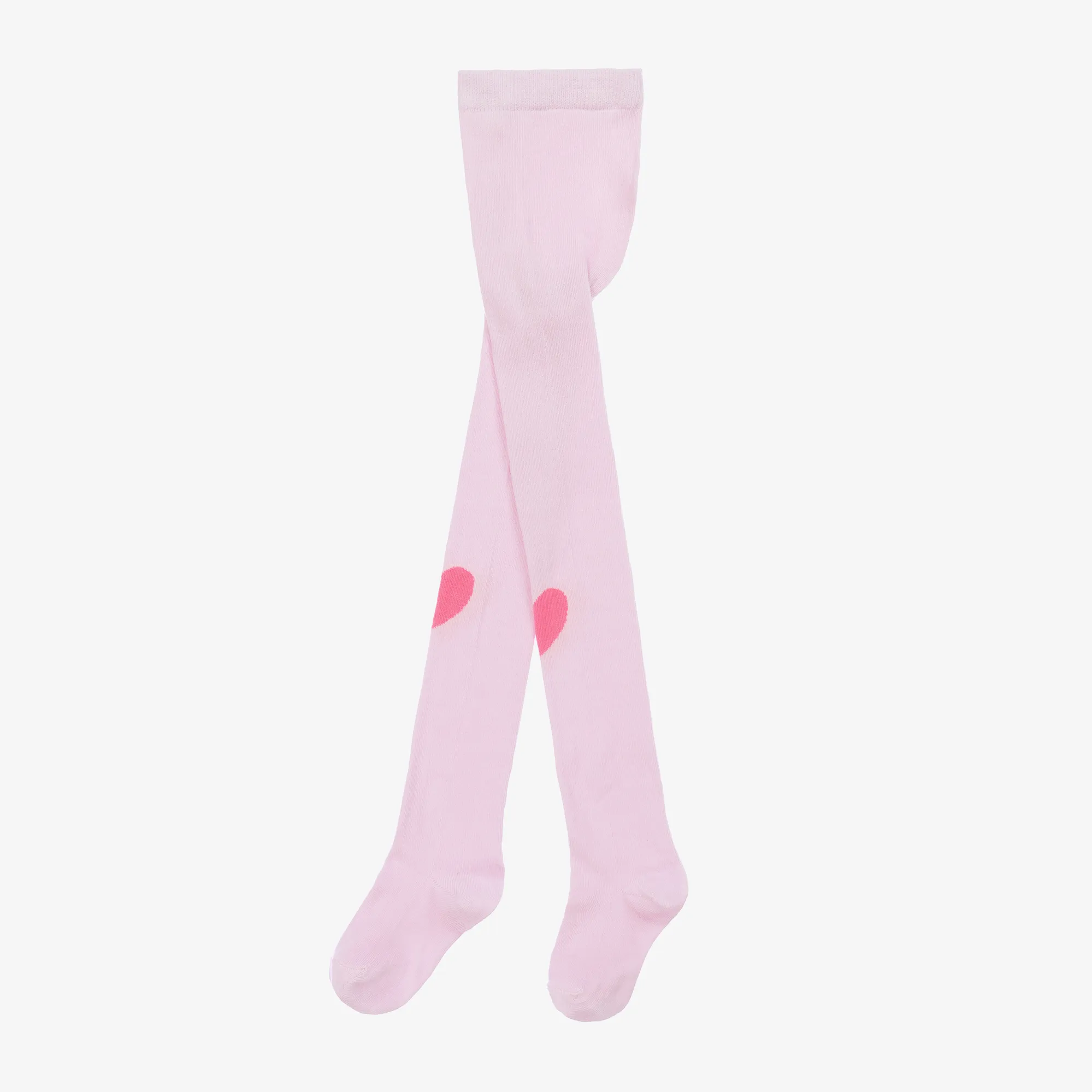 Girls Pink Cotton Heart Tights