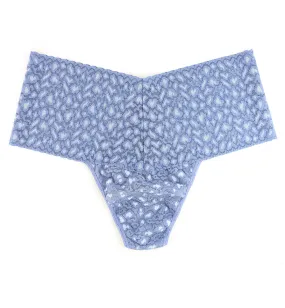 Hanky Panky Cross Dyed Leopard High-Waist Retro Thong PLUS (7J1921X) - Stonewash/Serenity Blue