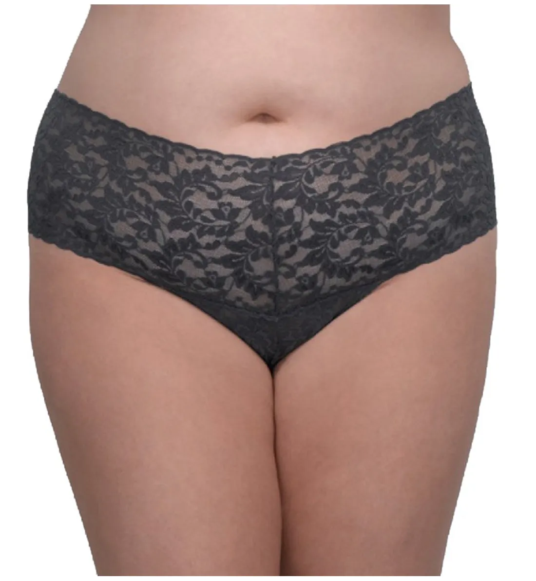 Hanky Panky Plus Size Retro Lace Thong (9K1926X) - Granite