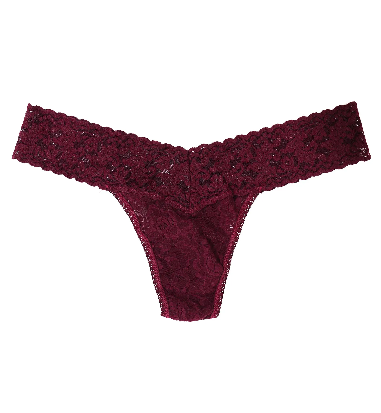 Hanky Panky Signature Lace Low Rise Thong (4911P) - Dried Cherry