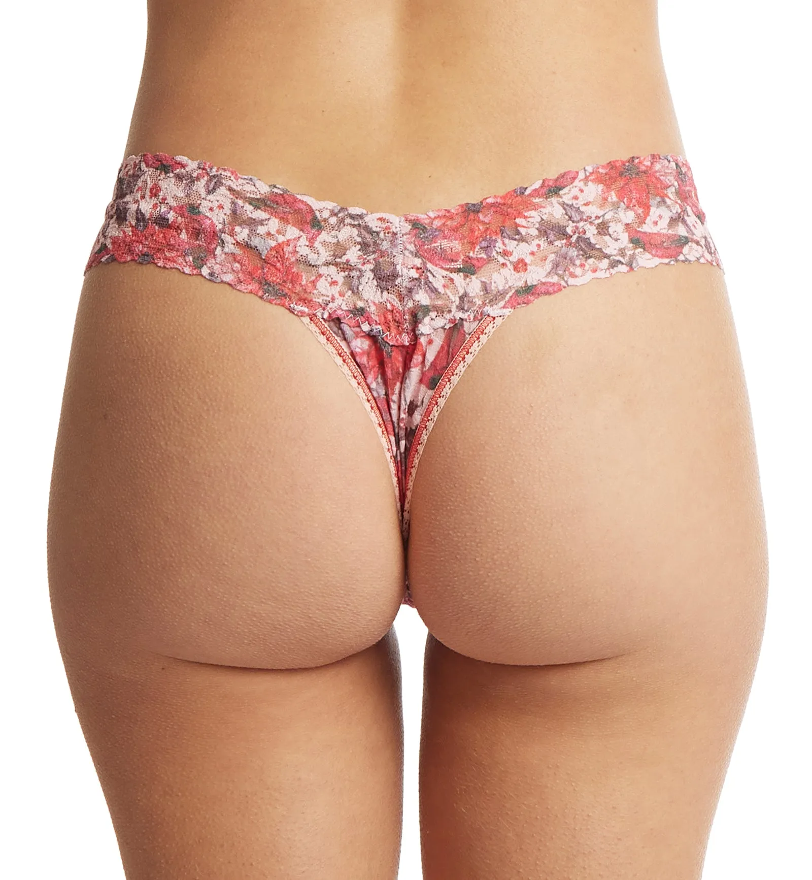 Hanky Panky Signature Lace Printed Low Rise Thong (PR4911P) - Poinsettia