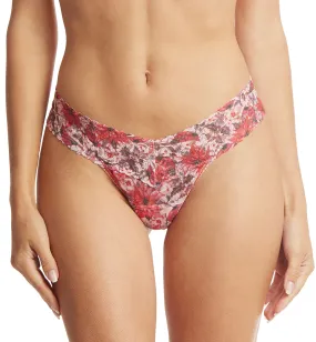 Hanky Panky Signature Lace Printed Low Rise Thong (PR4911P) - Poinsettia