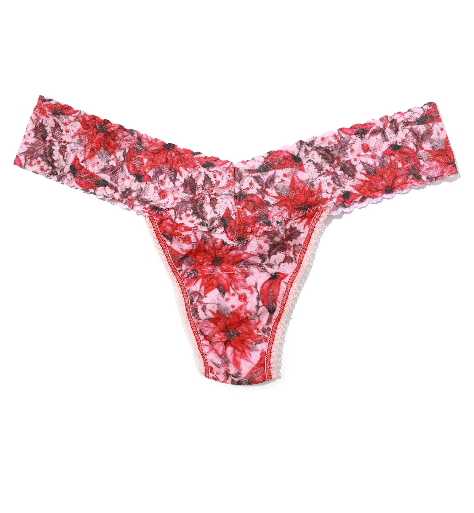 Hanky Panky Signature Lace Printed Low Rise Thong (PR4911P) - Poinsettia