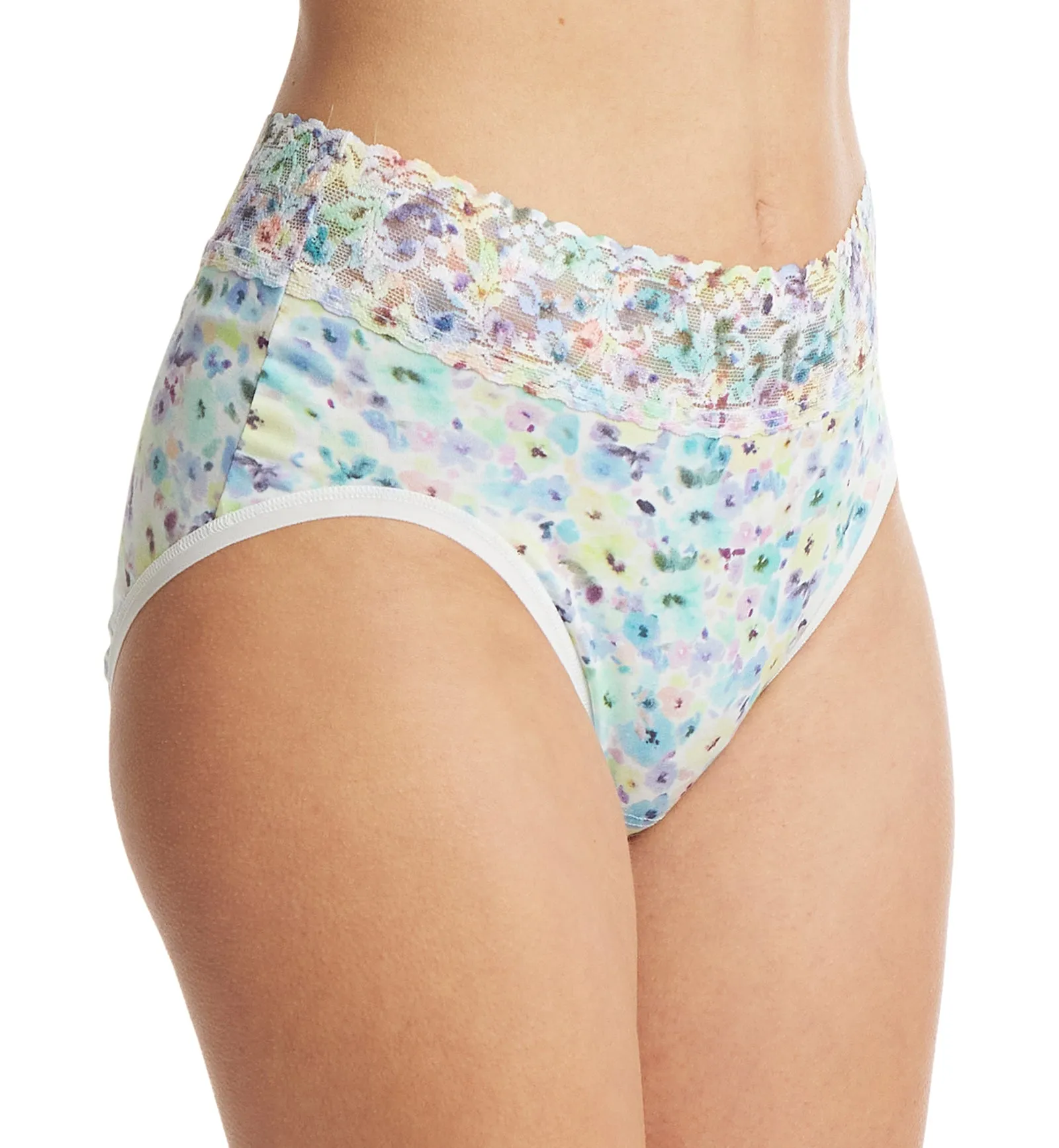 Hanky Panky Supima Cotton Printed French Brief with Lace (PR892461) - Wishful Thinking