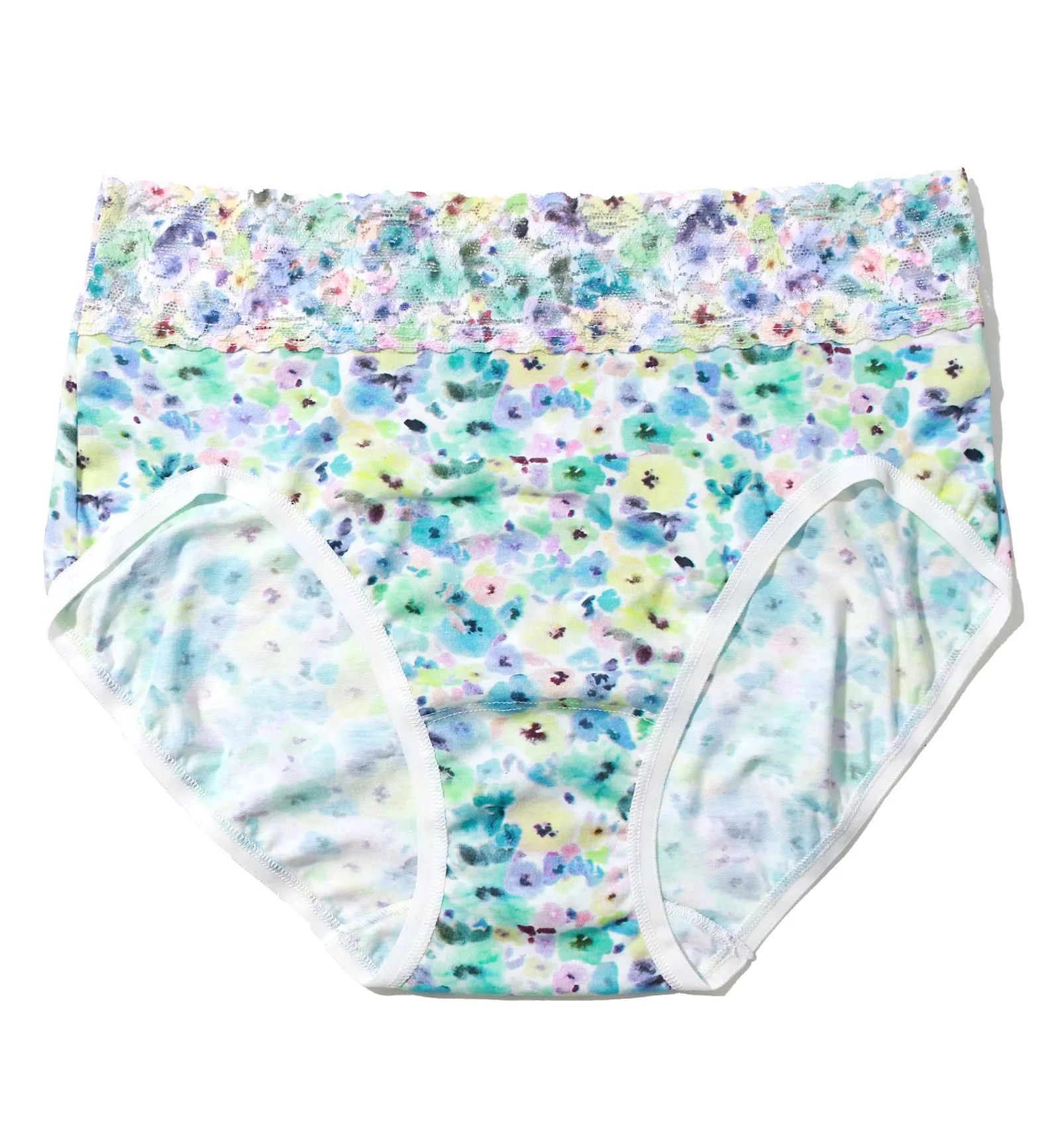 Hanky Panky Supima Cotton Printed French Brief with Lace (PR892461) - Wishful Thinking