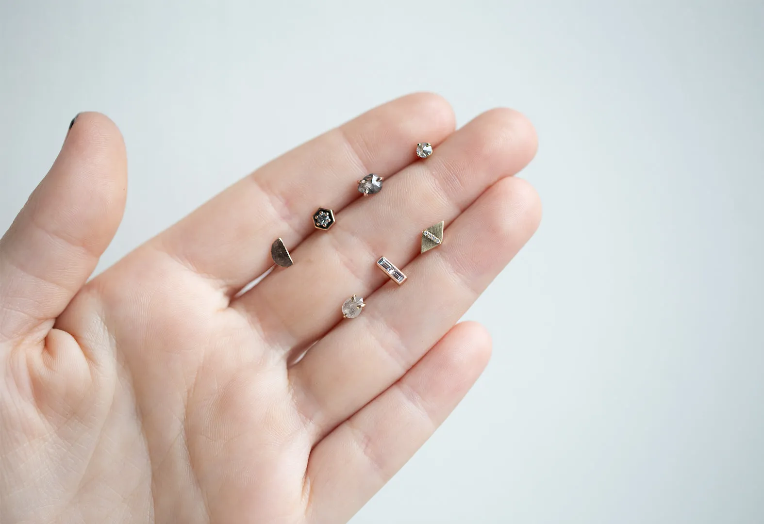 Inverted Diamond Stud Earrings