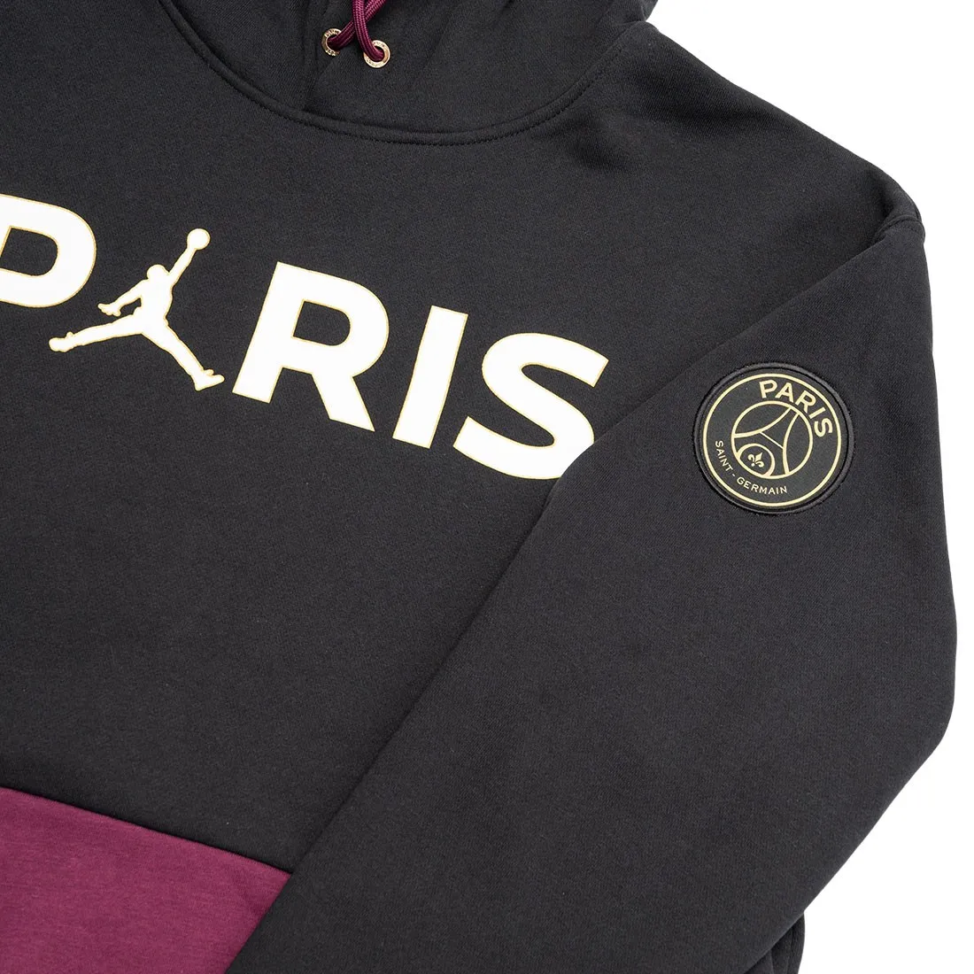 Jordan Men x Paris Saint-Germain Pullover Hoody (black / bordeaux / metallic gold / white)