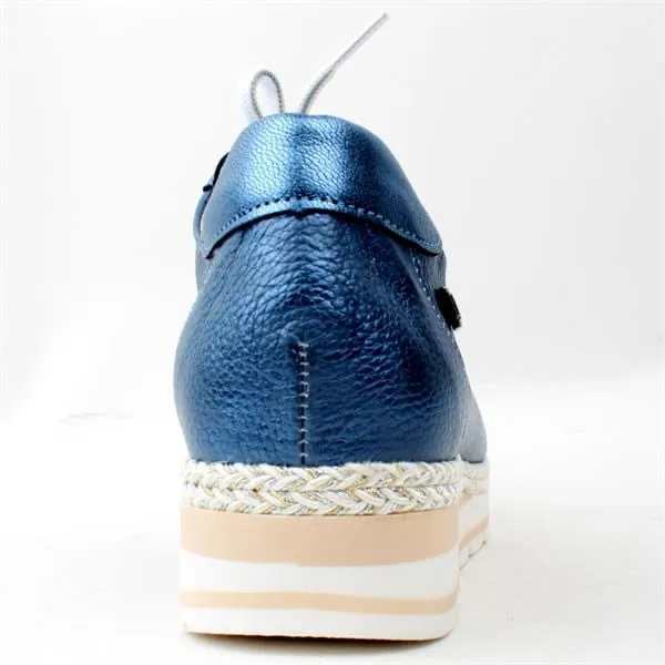 Jose Saenz Laced Low Wedge - Blue - Gillanders.ie Town & Country Clothing