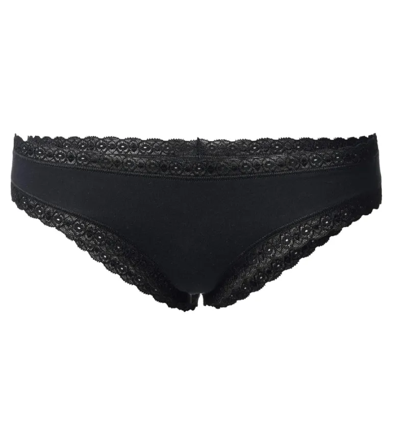 LACE-TRIMMED JUPITER PANTIES- BLACK