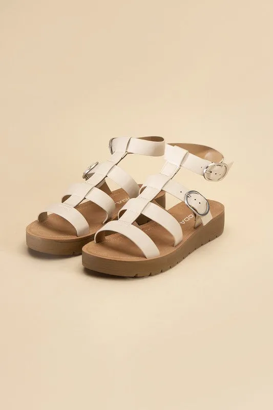 Ledell-S Gladiator Platform Strapped Sandals