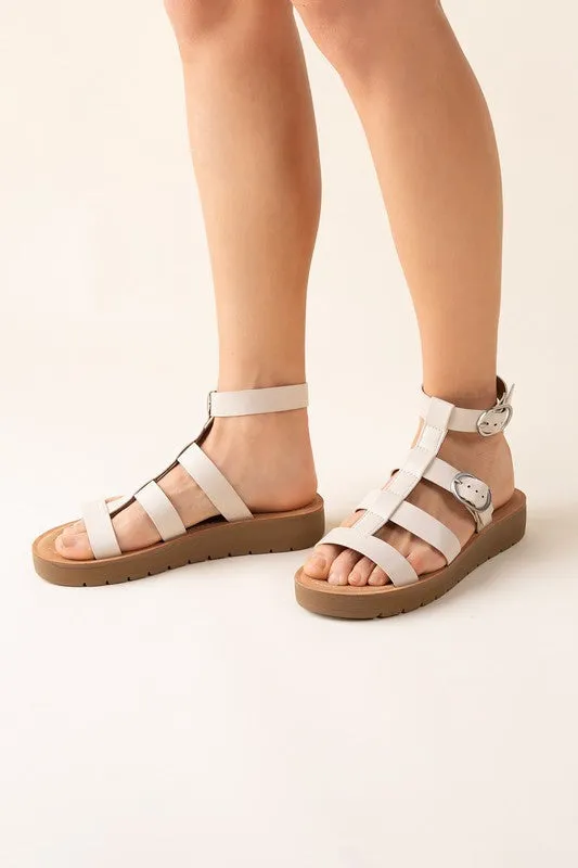 Ledell-S Gladiator Platform Strapped Sandals