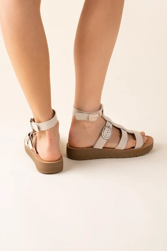 Ledell-S Gladiator Platform Strapped Sandals