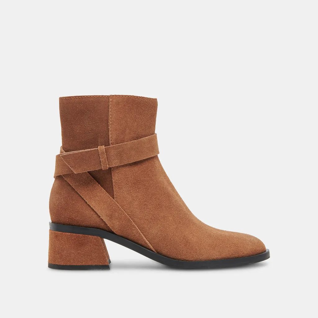 Leland Booties Brown Suede | Brown Suede Block Heel Booties– Dolce Vita 6950764740674