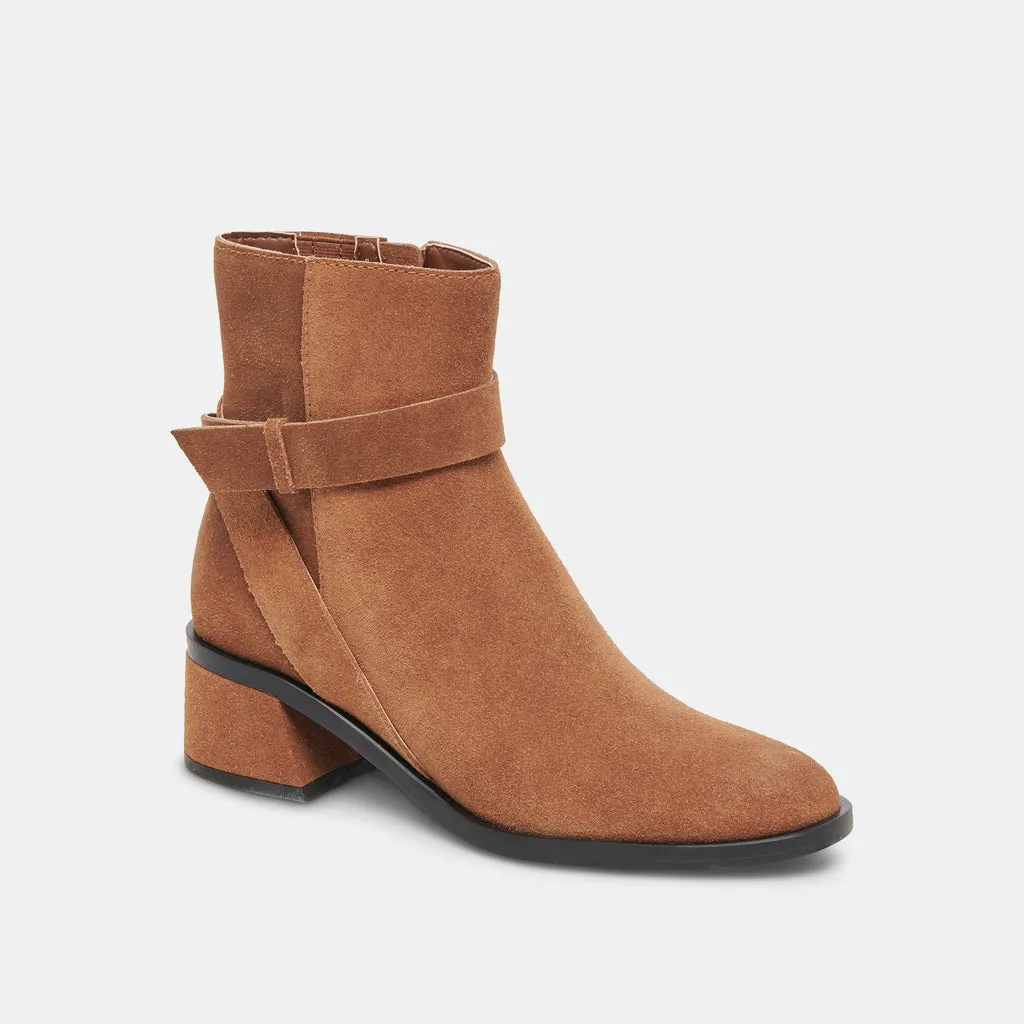 Leland Booties Brown Suede | Brown Suede Block Heel Booties– Dolce Vita 6950764740674