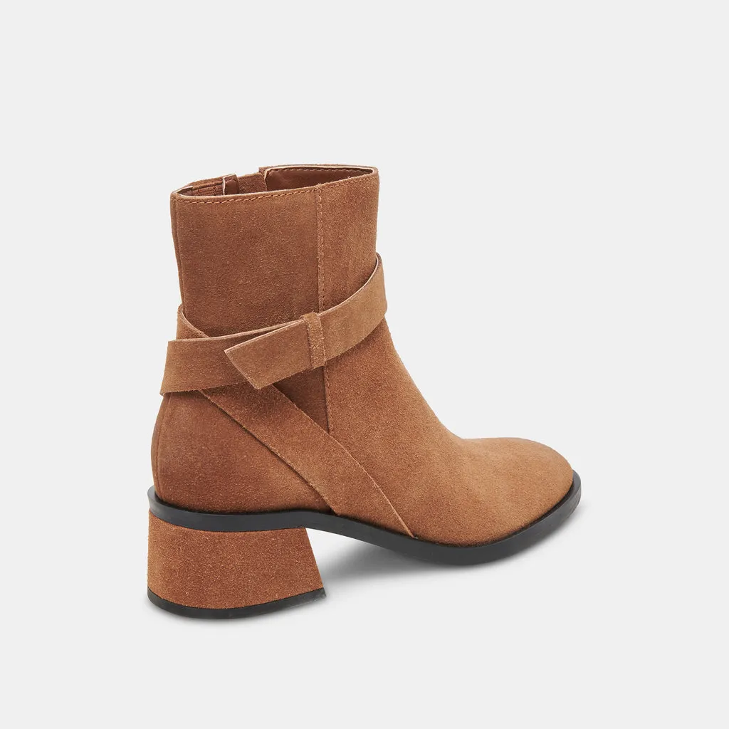 Leland Booties Brown Suede | Brown Suede Block Heel Booties– Dolce Vita 6950764740674