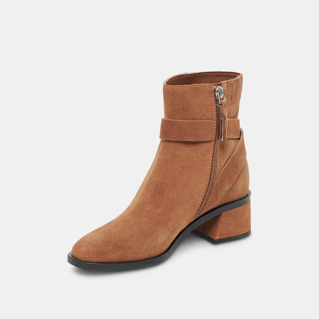 Leland Booties Brown Suede | Brown Suede Block Heel Booties– Dolce Vita 6950764740674