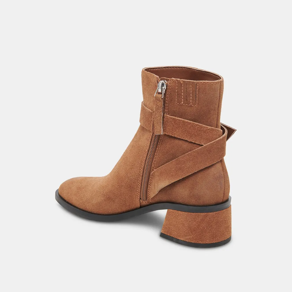 Leland Booties Brown Suede | Brown Suede Block Heel Booties– Dolce Vita 6950764740674