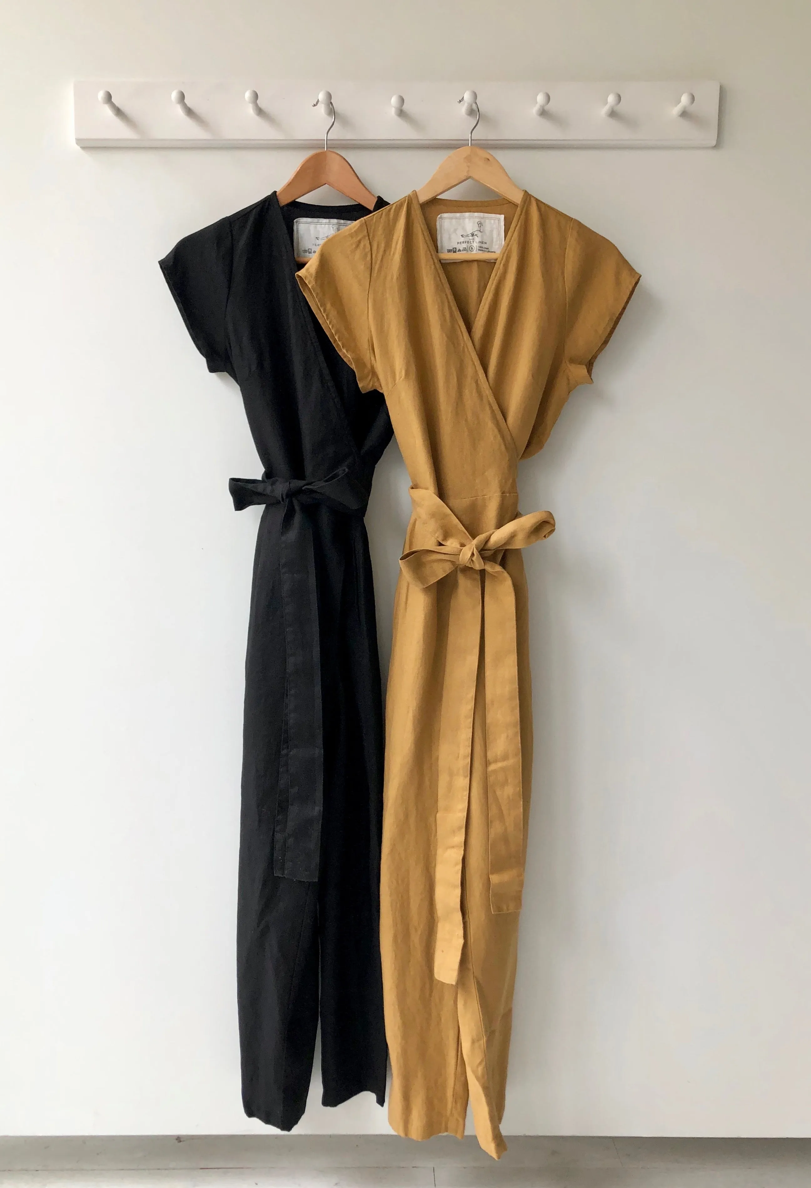 Linen Wrap Jumpsuit | Coal Black