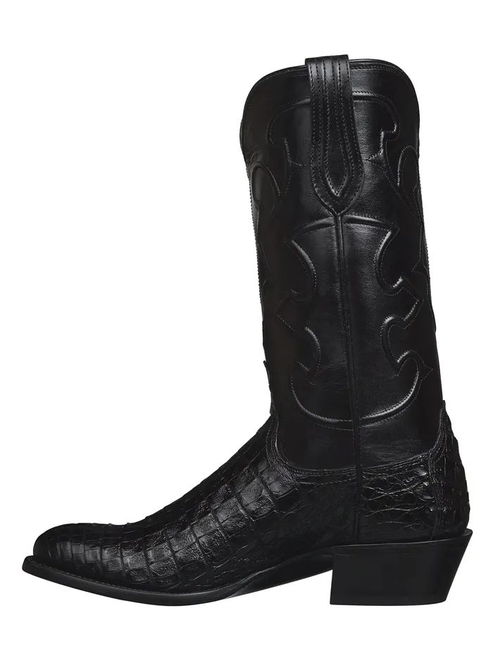 Lucchese M1636.R4 Mens CHARLES Belly Caiman Boots Black