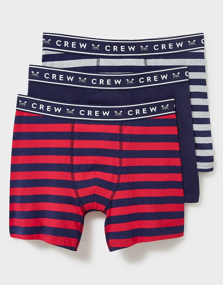 Men's 3 Pack Jersey Boxer Briefs from Crew Clothing Company