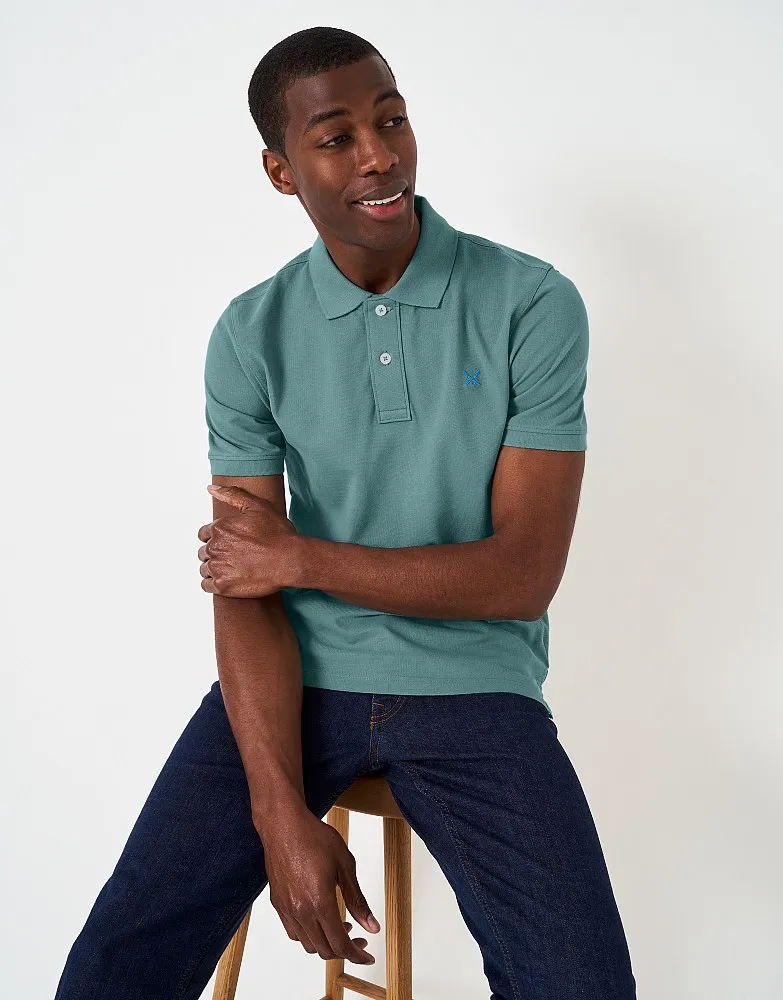 Men's Classic Teal Pique Polo Shirt from Crew Clothing Company