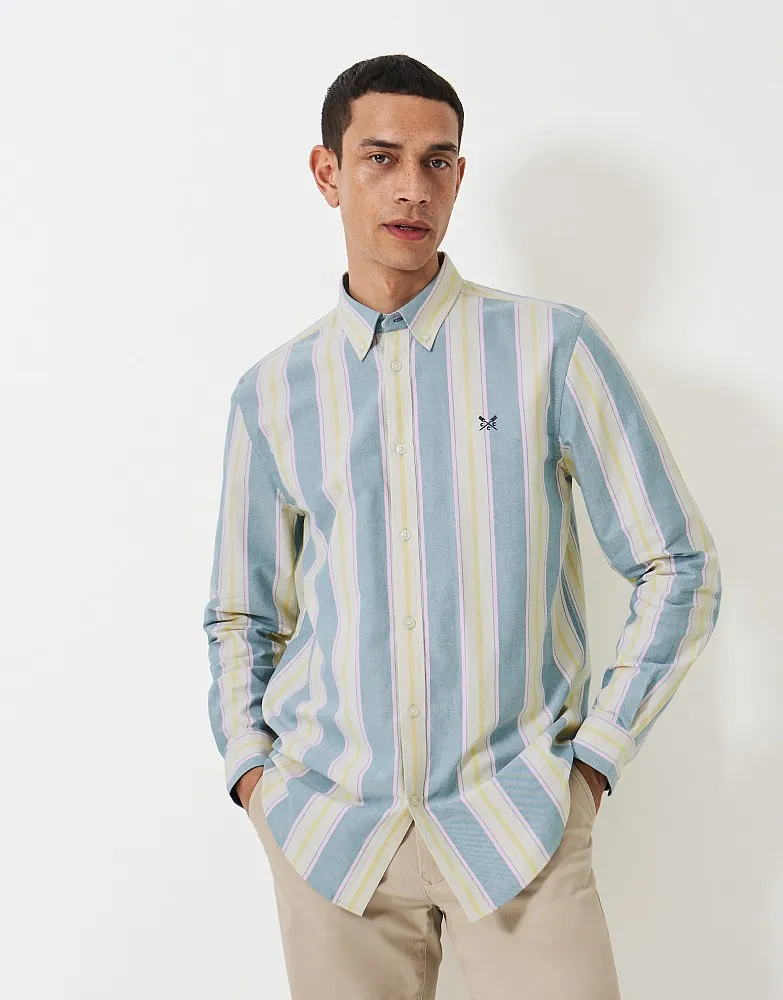 Men's  Long Sleeve Oxford Stripe Classic Fit Shirt from Crew Clothing Company