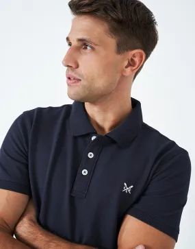 Men's Stretch Pique Polo Shirt from Crew Clothing Company - Navy Blue