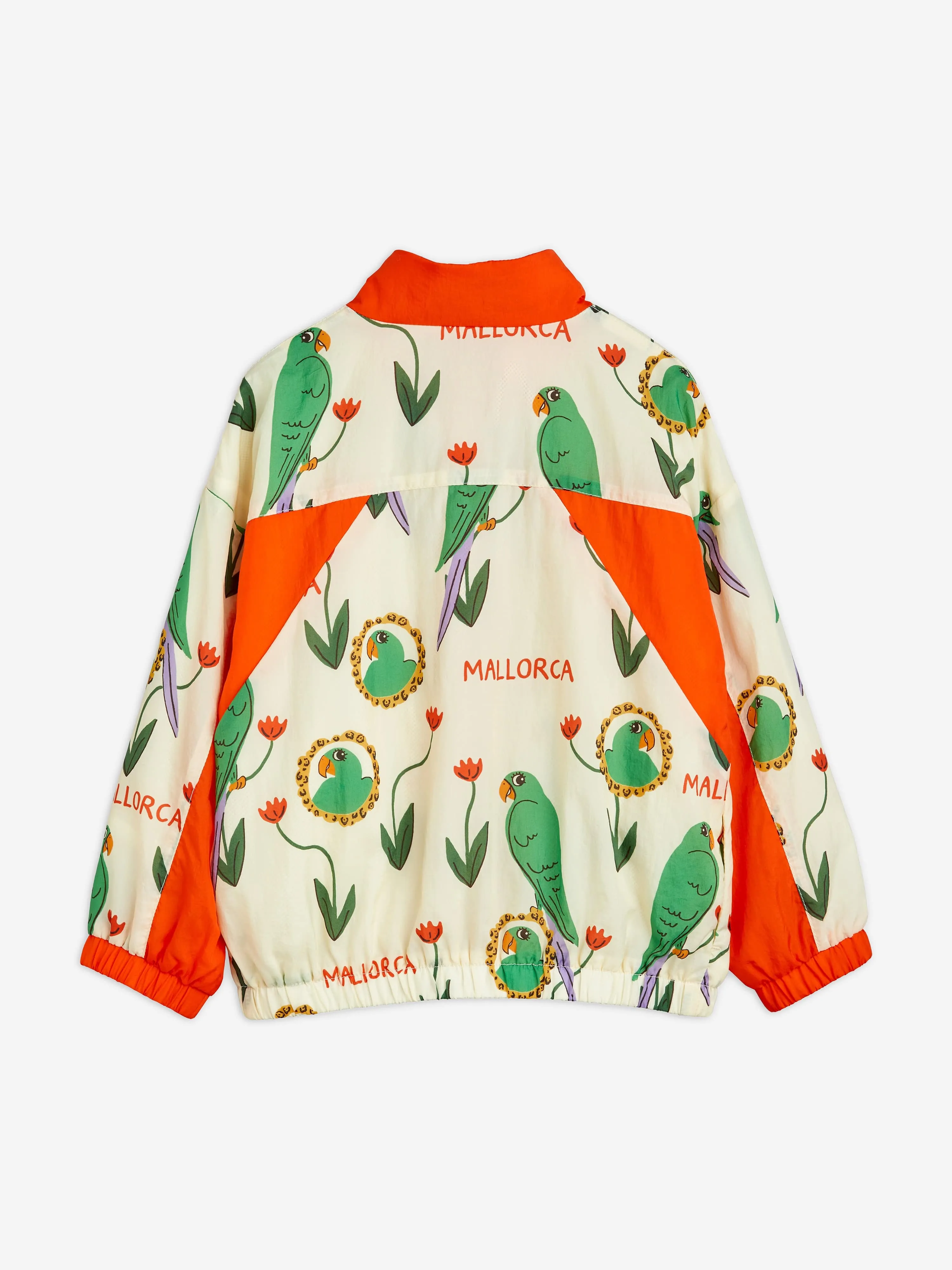 Mini Rodini Kids Parrots Print Track Jacket in Multicolour