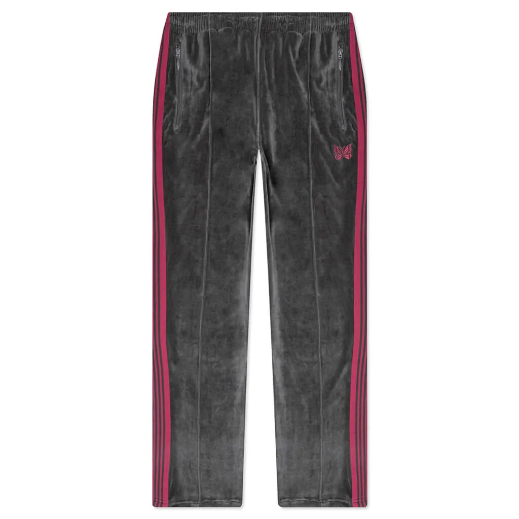 Narrow Track Pant C/PE Velour - Charcoal