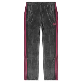 Narrow Track Pant C/PE Velour - Charcoal