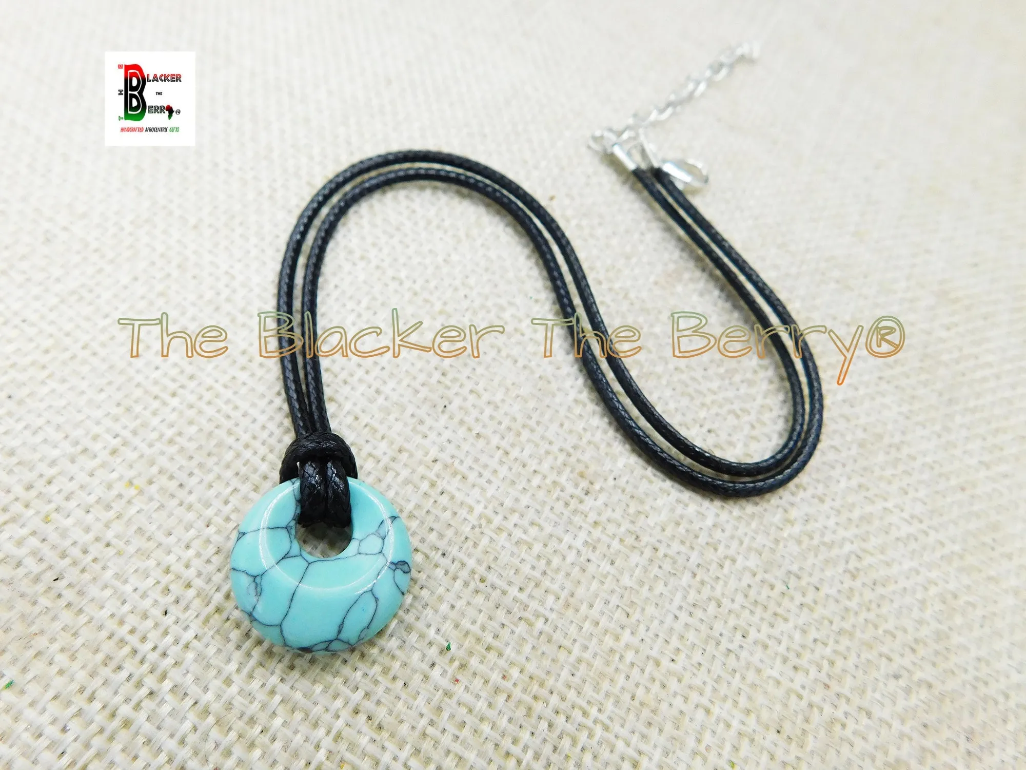 Natural Stone Necklace Turquoise Jewelry Adjustable