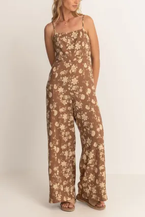 Nova Paisley Wide Leg Jumpsuit Chocolate