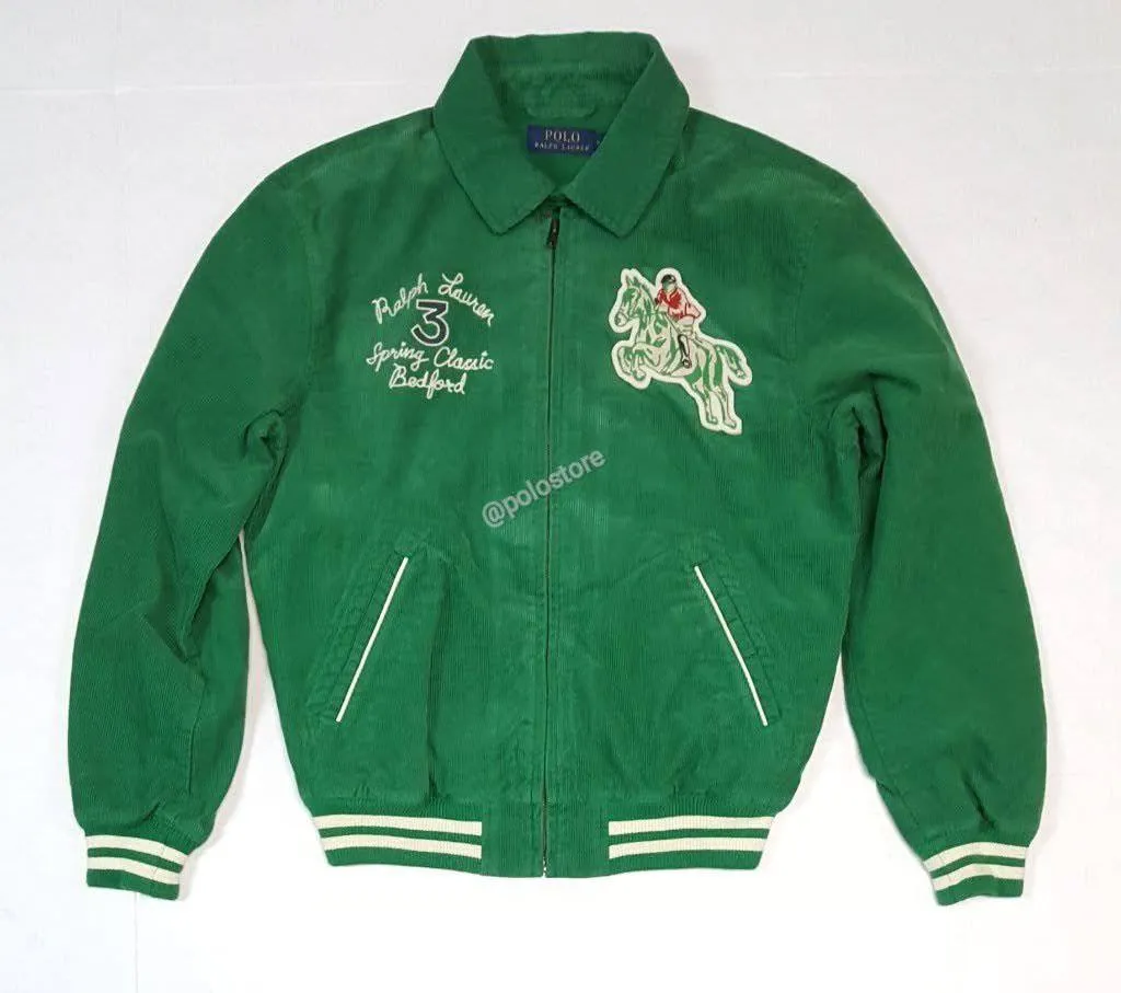 Nwt Polo Ralph Lauren Green Equine Club Bedford Stables Equestrian Corduroy Embroidered/Patch Jacket