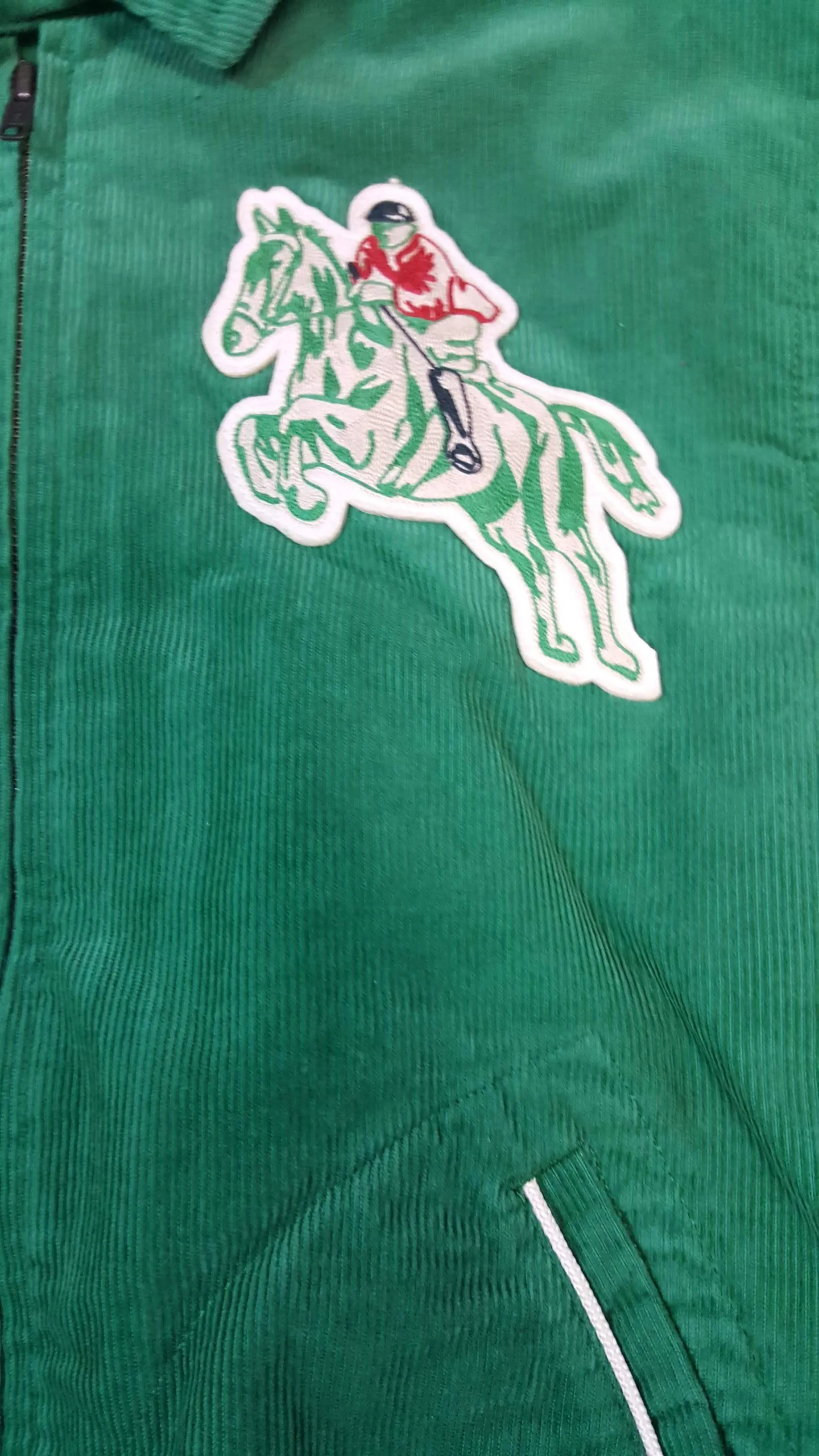 Nwt Polo Ralph Lauren Green Equine Club Bedford Stables Equestrian Corduroy Embroidered/Patch Jacket