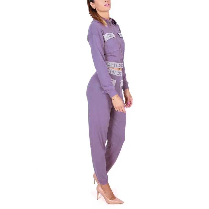 PANTALONE JOGGER IN MAGLIA, VIOLA