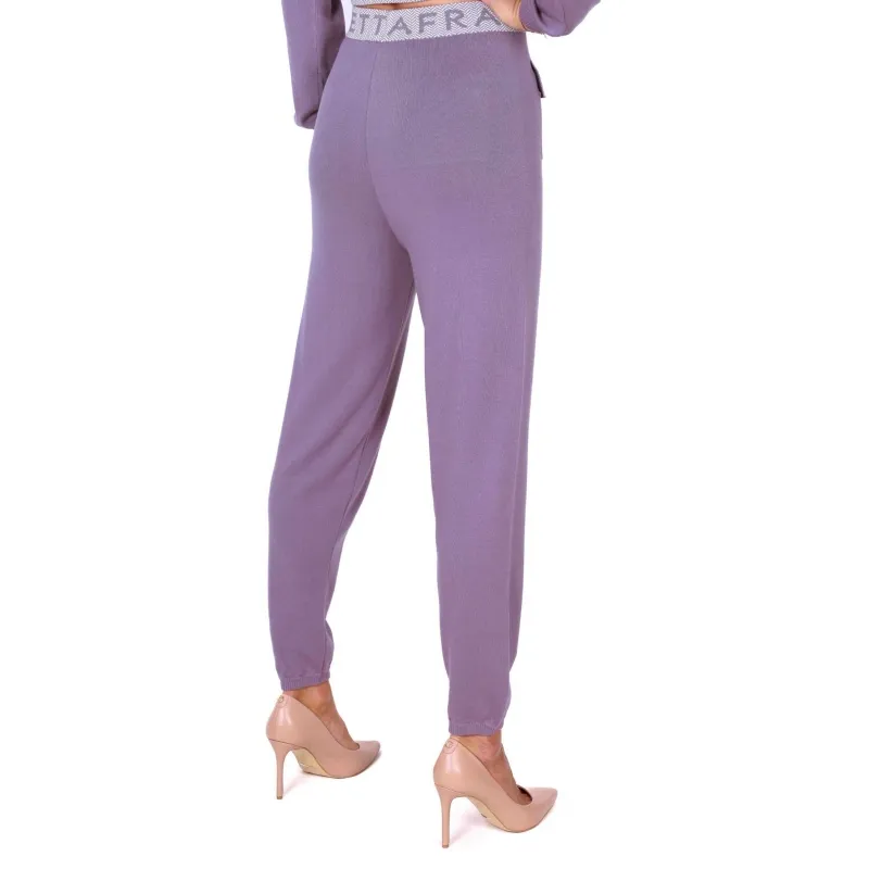 PANTALONE JOGGER IN MAGLIA, VIOLA