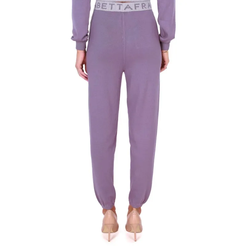 PANTALONE JOGGER IN MAGLIA, VIOLA