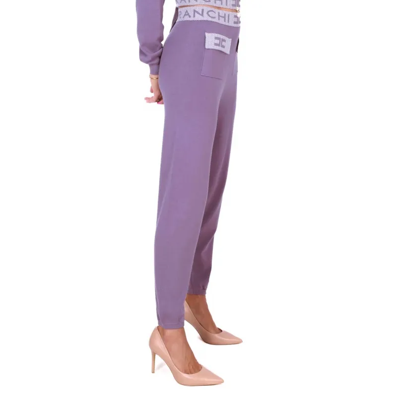 PANTALONE JOGGER IN MAGLIA, VIOLA