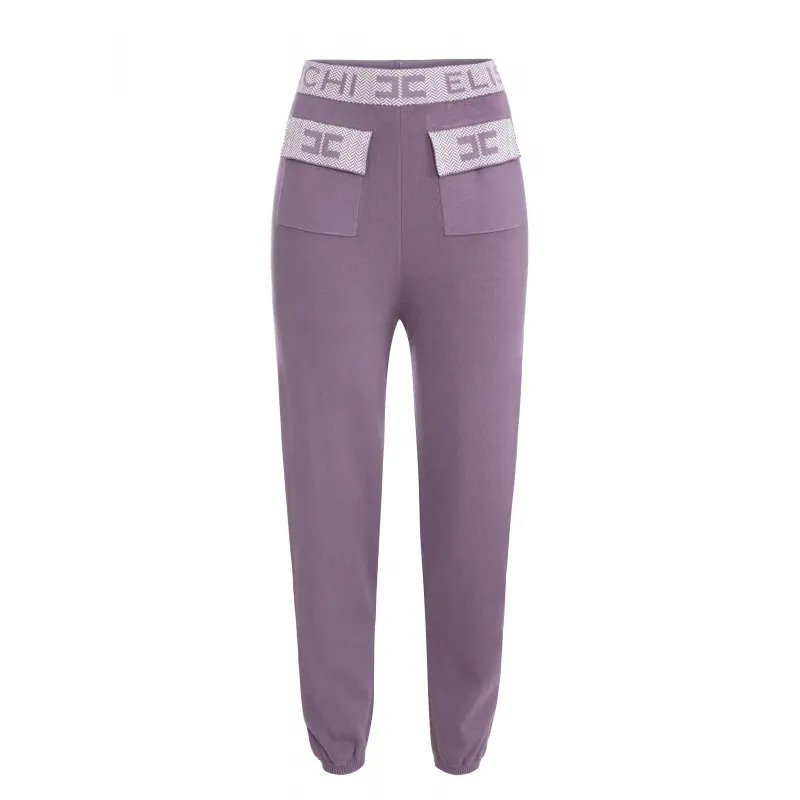 PANTALONE JOGGER IN MAGLIA, VIOLA