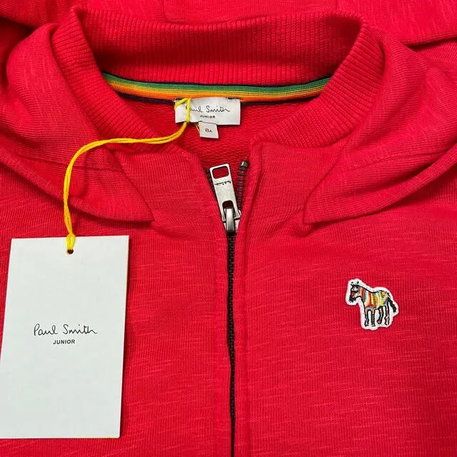 Paul Smith Junior Kids Zebra Icon Jacket with Hood in Red 5K17512-362