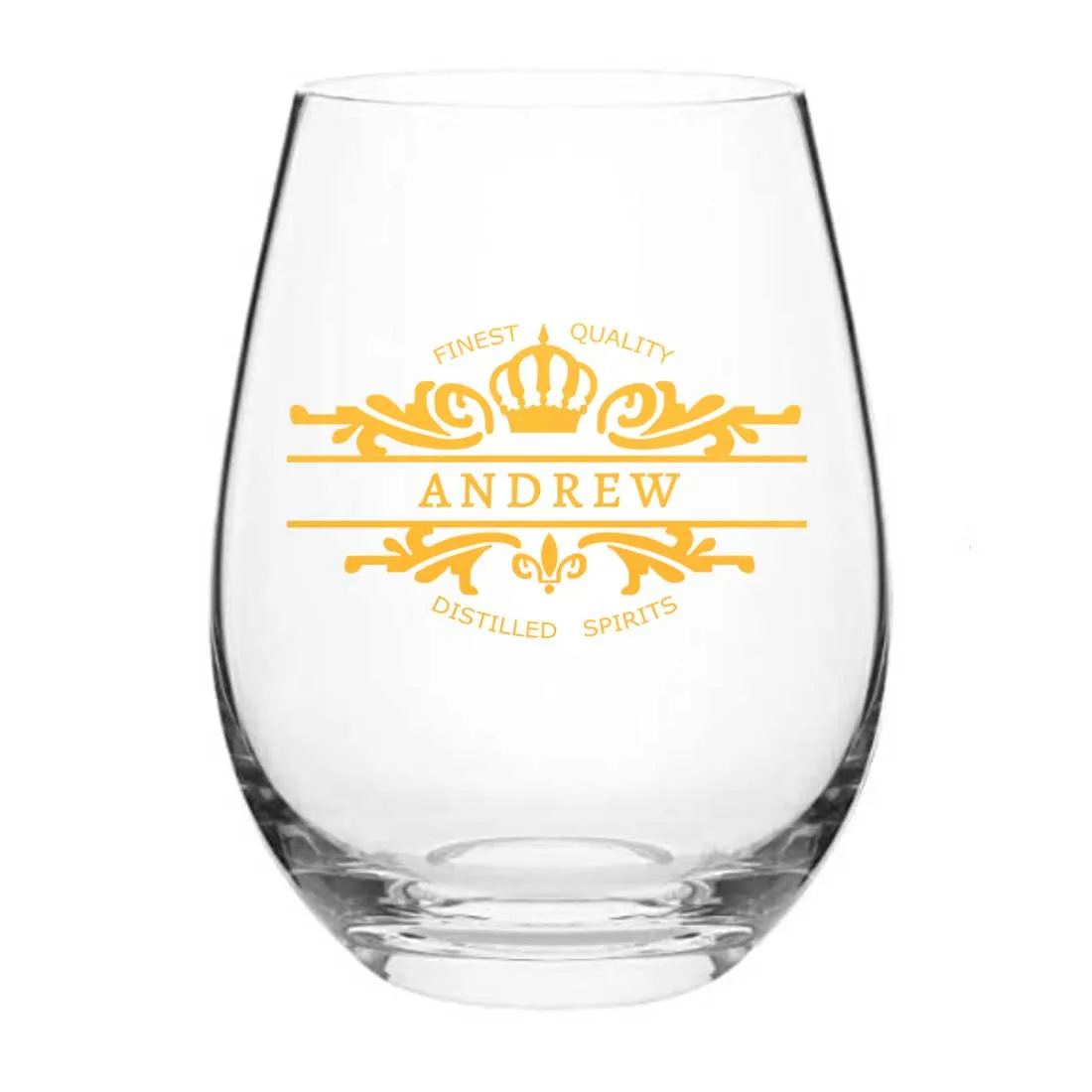 Personalized Drink Glass Custom Stemless Wine Whiskey Glasses - Add Name