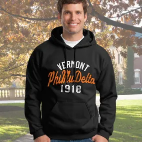 Phi Mu Delta State and Date Printed Hoody - Gildan 18500 - CAD