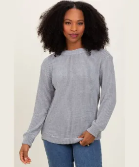 PinkBlush Heather Grey Chenille Knit Sweater