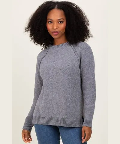 PinkBlush Heather Grey Raglan Knit Sweater