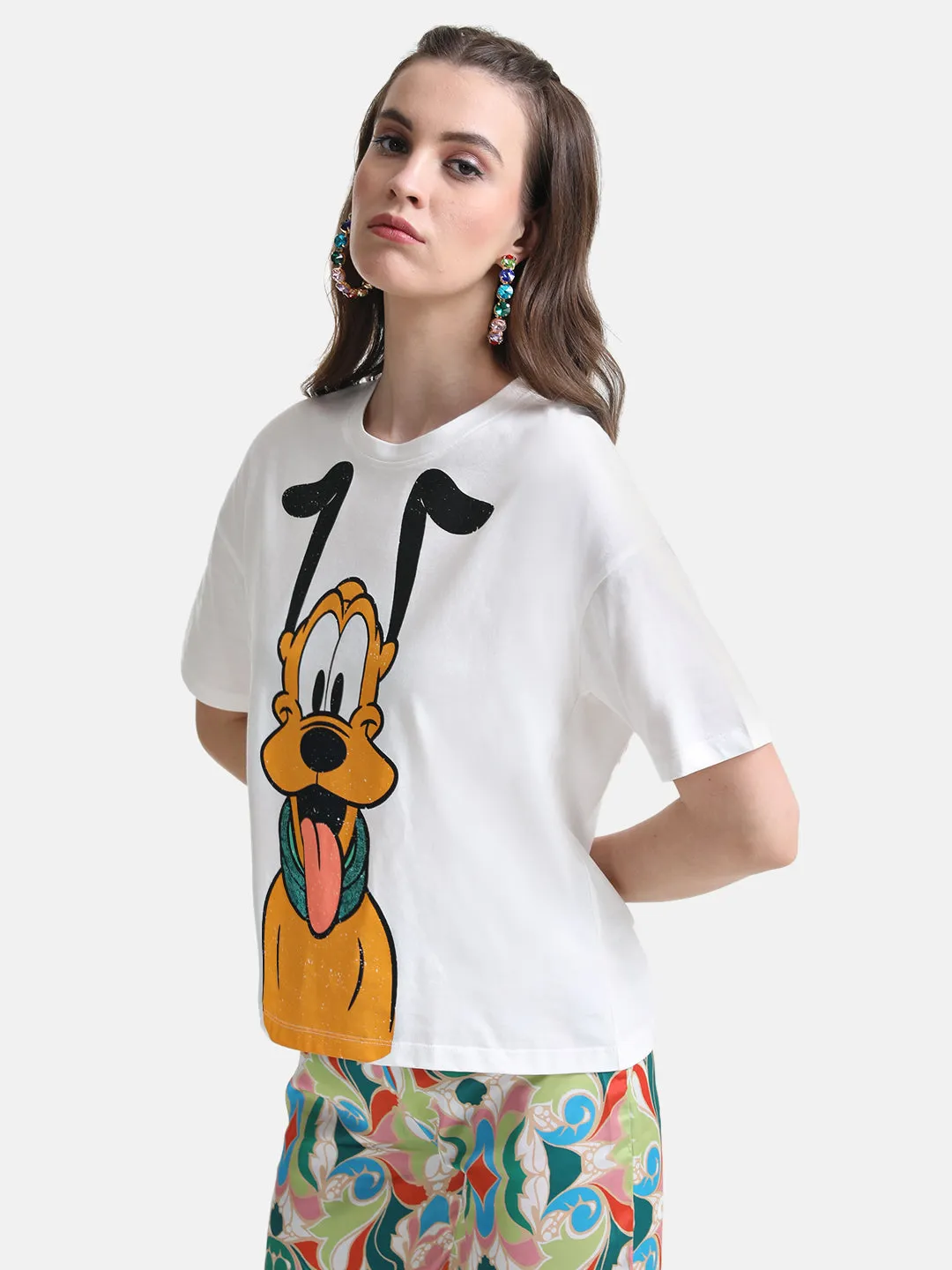 Pluto Printed Graphic T-Shirt With Sequin