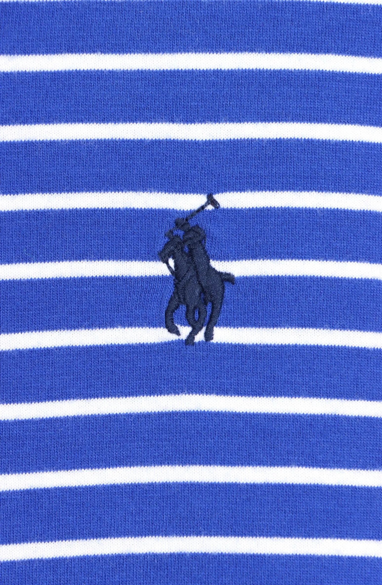 RALPH LAUREN POLO Blue Striped Single Stitch T-Shirt (XL)