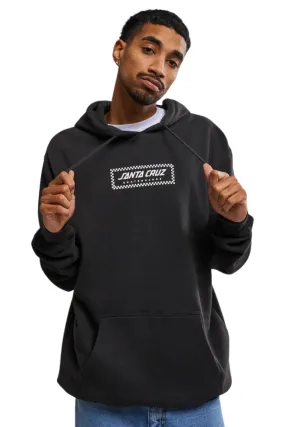 Santa Cruz | Mens Strip Check Box Front Hoody Regular Fit Hooded Fleece (Off Black)