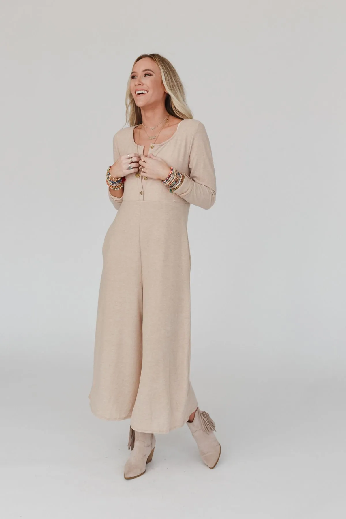 Simply Comfort Jumpsuit - Wheat