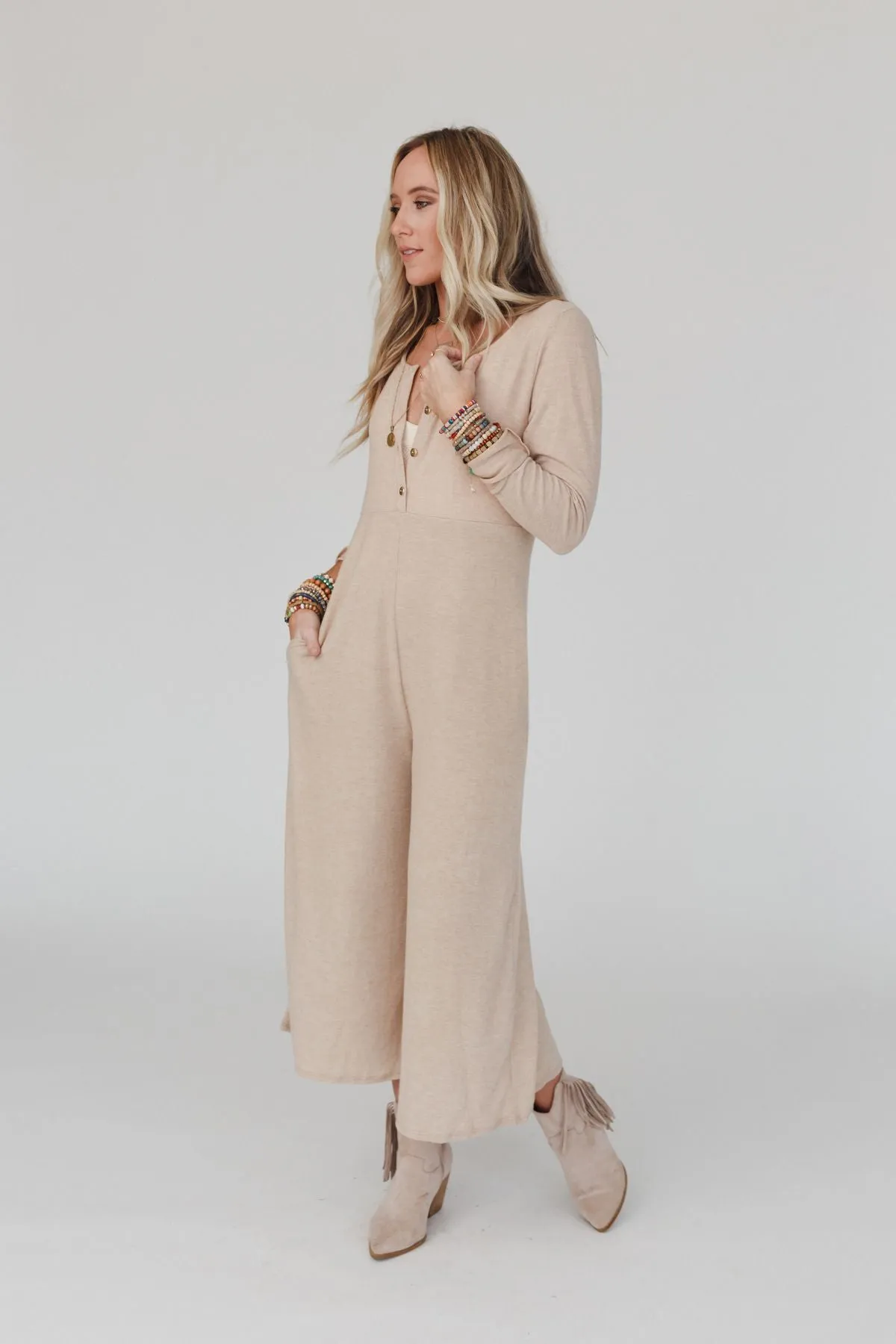 Simply Comfort Jumpsuit - Wheat